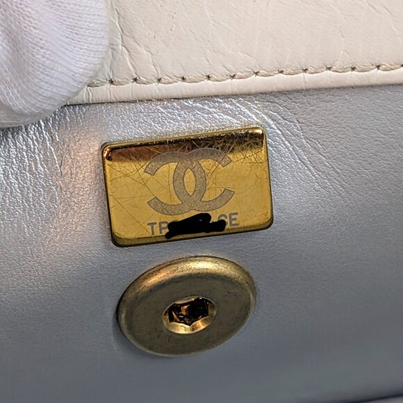 Chanel 19 White Lambskin Small Flap Bag with Pink/Blue Hardware - Picture 13 of 14